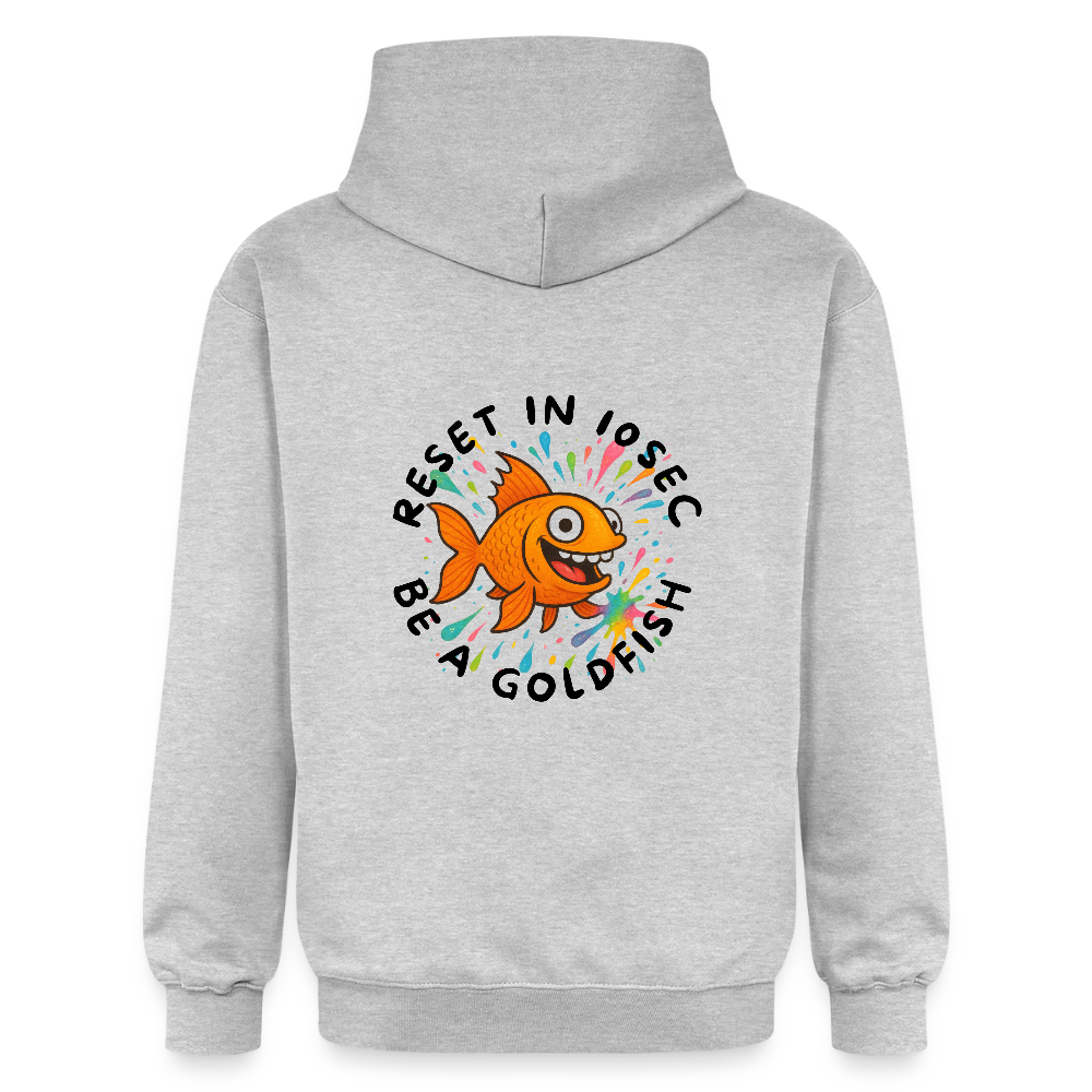 Reset in 10 sec – Be a Goldfish | Hoodie - Hellgrau meliert
