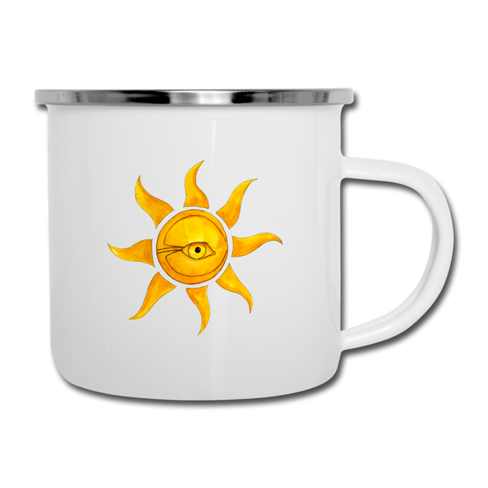 Mach Dein Licht an! Emaillebecher - white